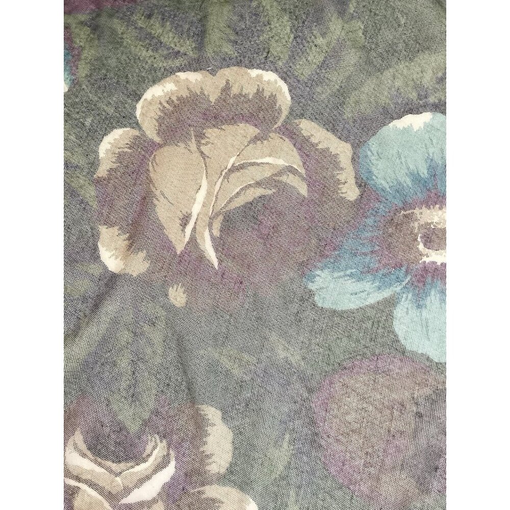 KENZO PARIS Purple Green Floral Cotton Veiled Scarf M.In Japan 44" - 42´´ E.C - Picture 8 of 10